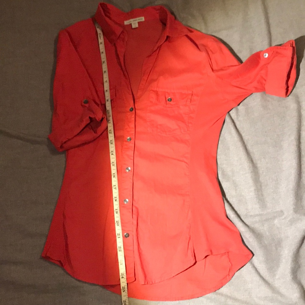 James Perse Sheer slub side panel button down.